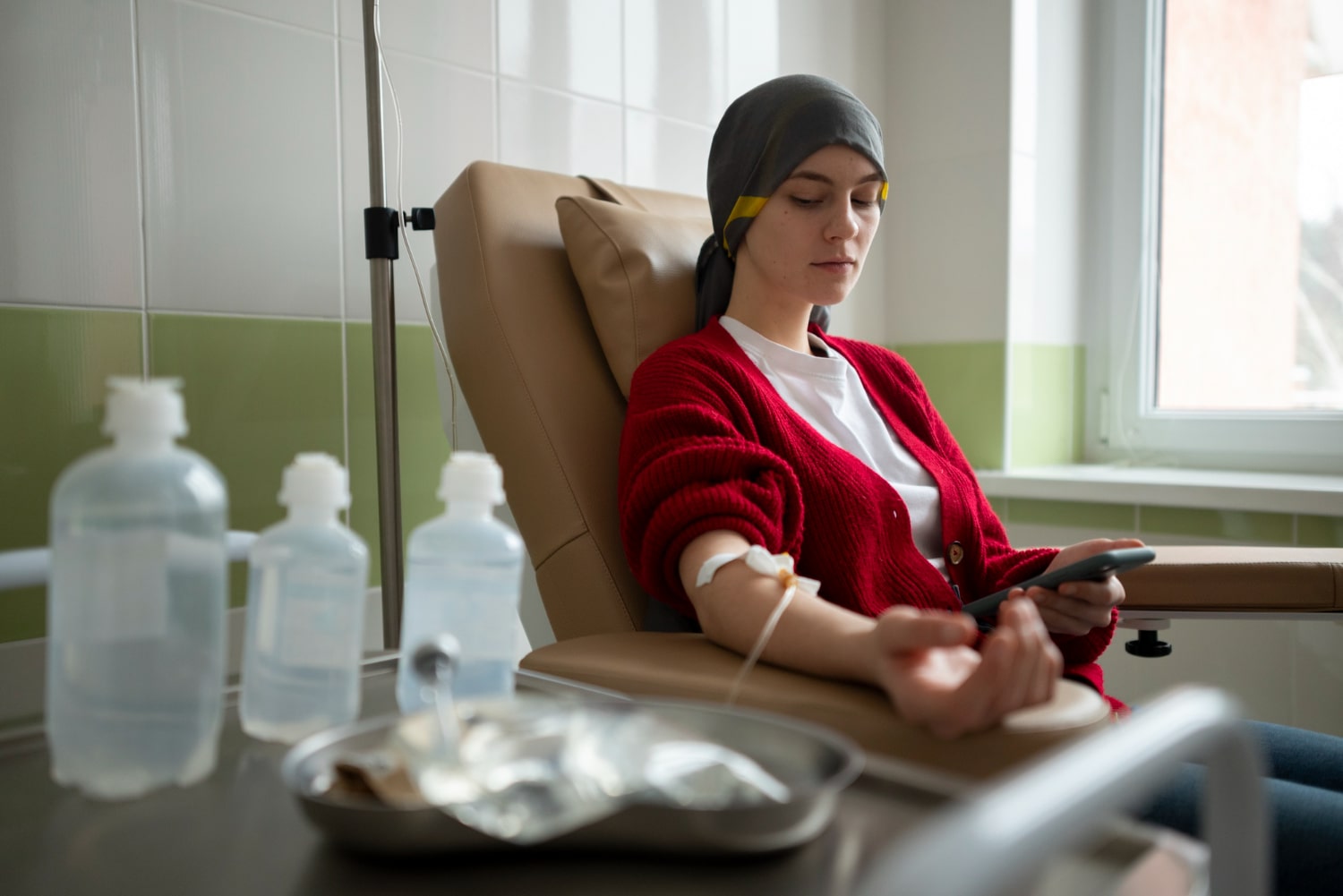 Patient Getting Chemotherapy Treatment Min